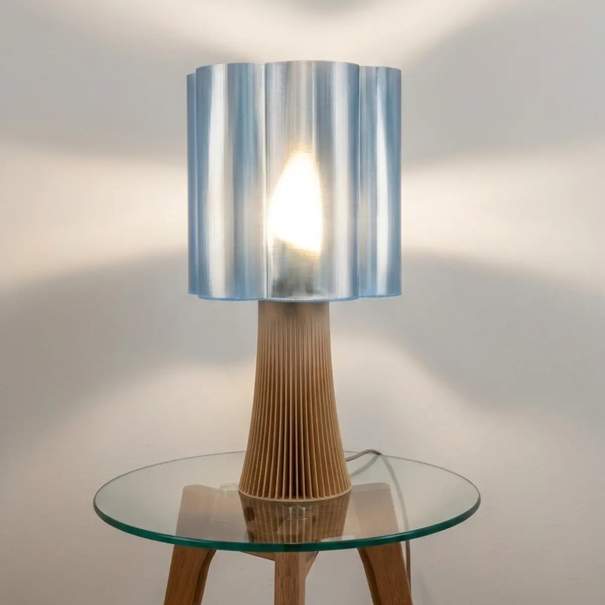 Irma Lamp | Beige & Transparent Blue